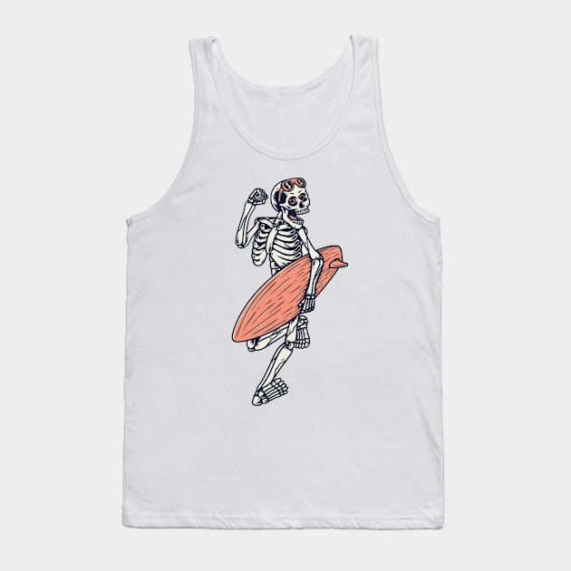 Surfing Skeleton Tank Top by OldSchoolRetro